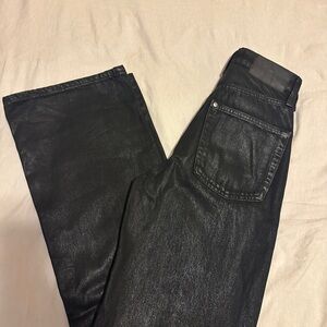 &Denim Women’s Black Wide Regular Fit High Waist Jeans Size 0